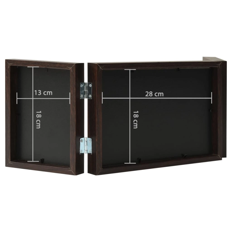 vidaXL 3-daļīgs foto rāmis, kolāža, tumši brūns, 28x18 cm+2x,13x18 cm,