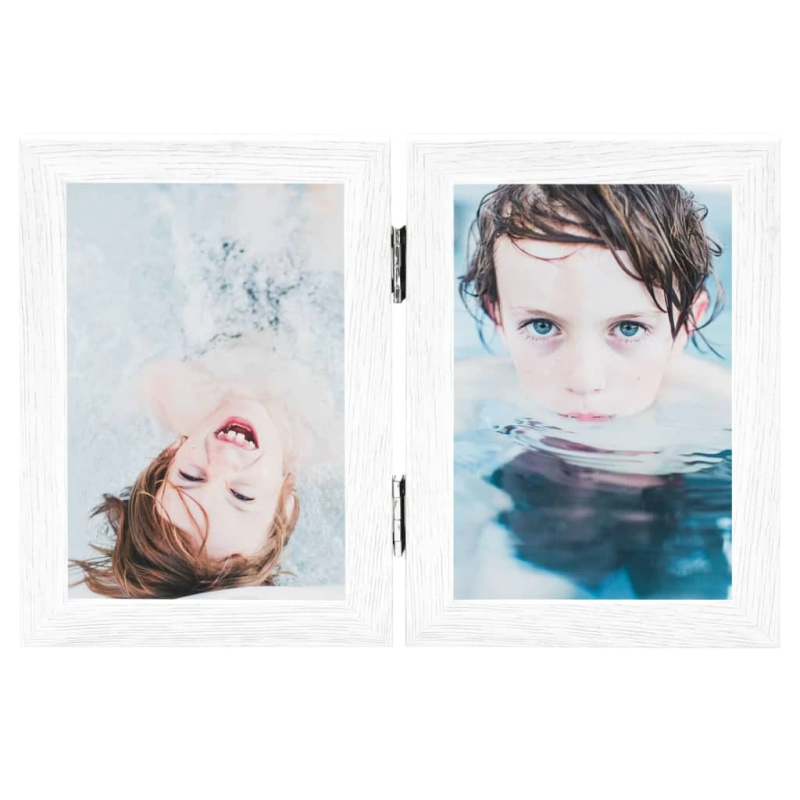 vidaXL 2-daļīgs foto rāmis, kolāža, balts, 2x,10x15 cm,