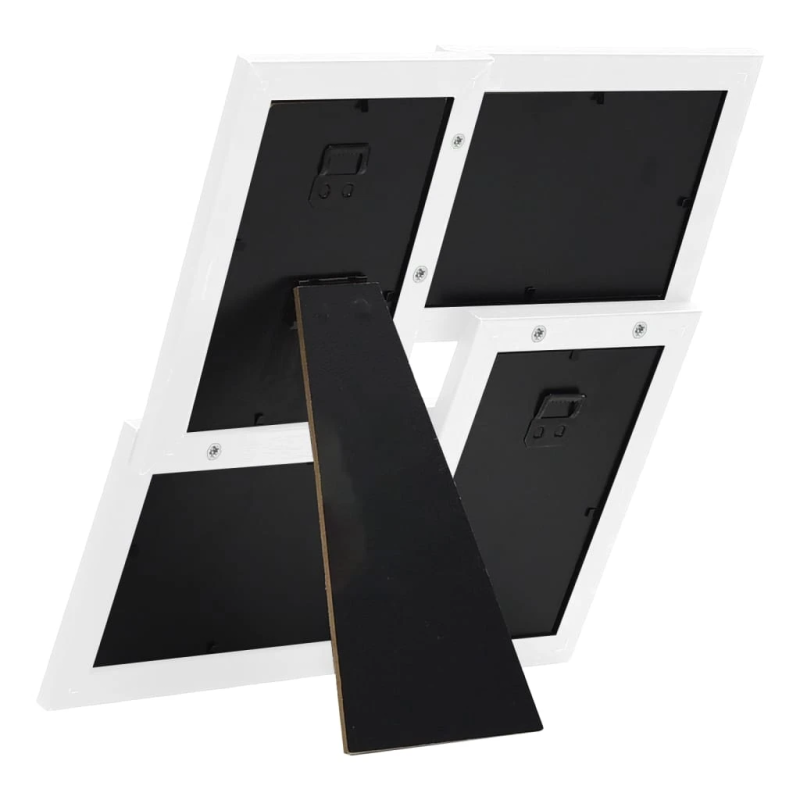 vidaXL kolāžas foto rāmis, 4x,13x18 cm, attēliem, balts MDF