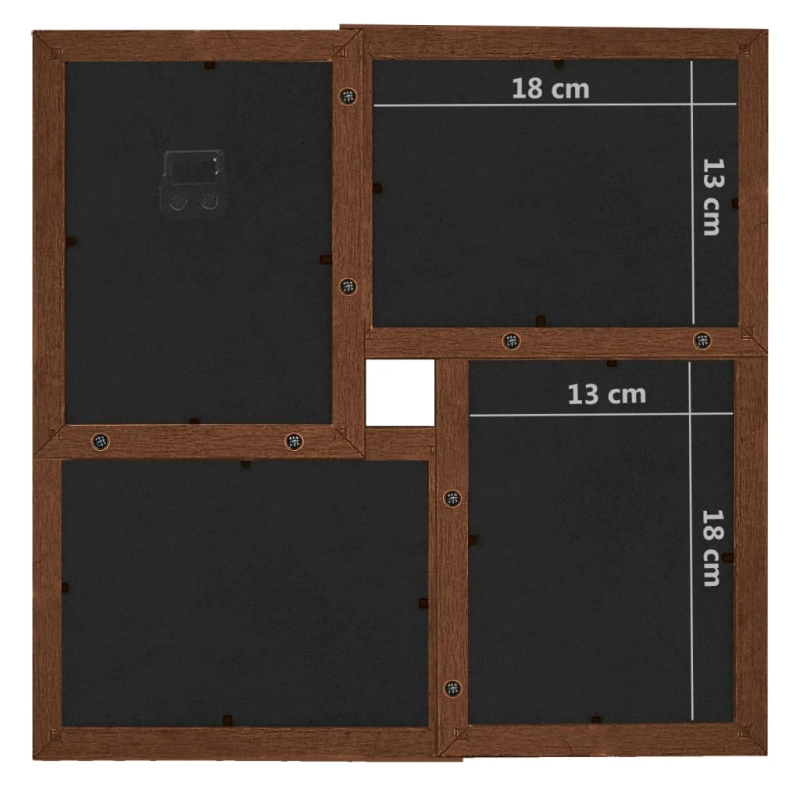 vidaXL kolāžas foto rāmis, 24x,13x18 cm, attēliem, tumši brūns MDF