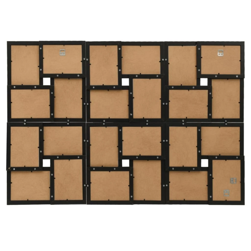 vidaXL kolāžas foto rāmis, 24x,13x18 cm, attēliem, melns MDF