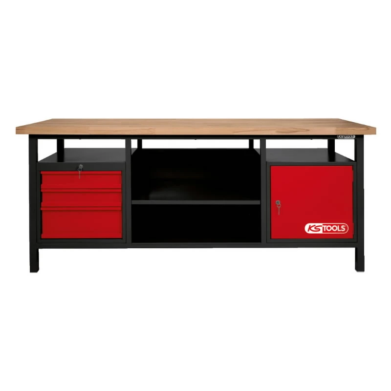 Darba galds XXL ar 3 atvilktnēm un 1 durvīm, KS Tools