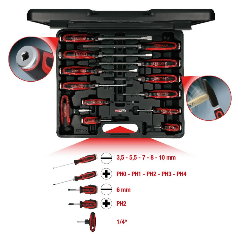 Triecienskrūvgriežu komplekts ERGOTORQUE, 13 gab., KS Tools