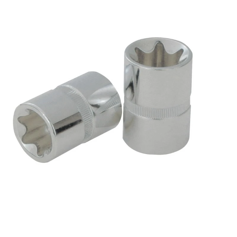 Torx ligzda 1-2" CHROMEplus,uz pakaramās birkas E12, KS Tools