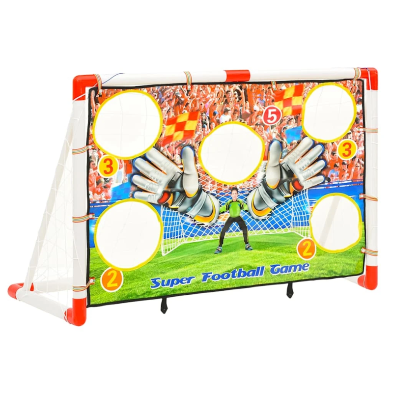 vidaXL bērnu futbola vārtu komplekts ar sienu, 120x51x77,5 cm