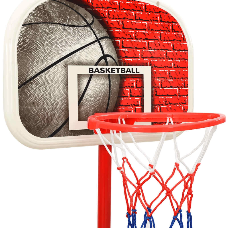 vidaXL basketbola komplekts, regulējams 138,5-166 cm, pārvietojams
