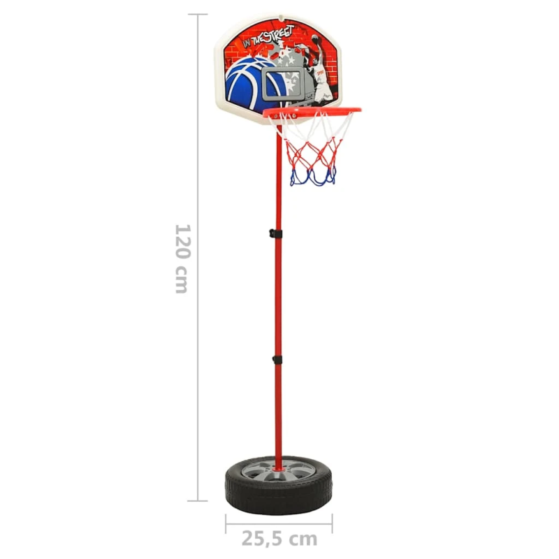 vidaXL bērnu basketbola komplekts, regulējams, 120 cm