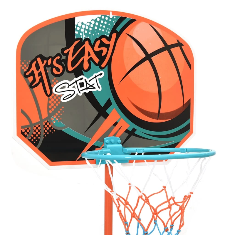vidaXL basketbola komplekts, regulējams 109-141 cm, pārvietojams