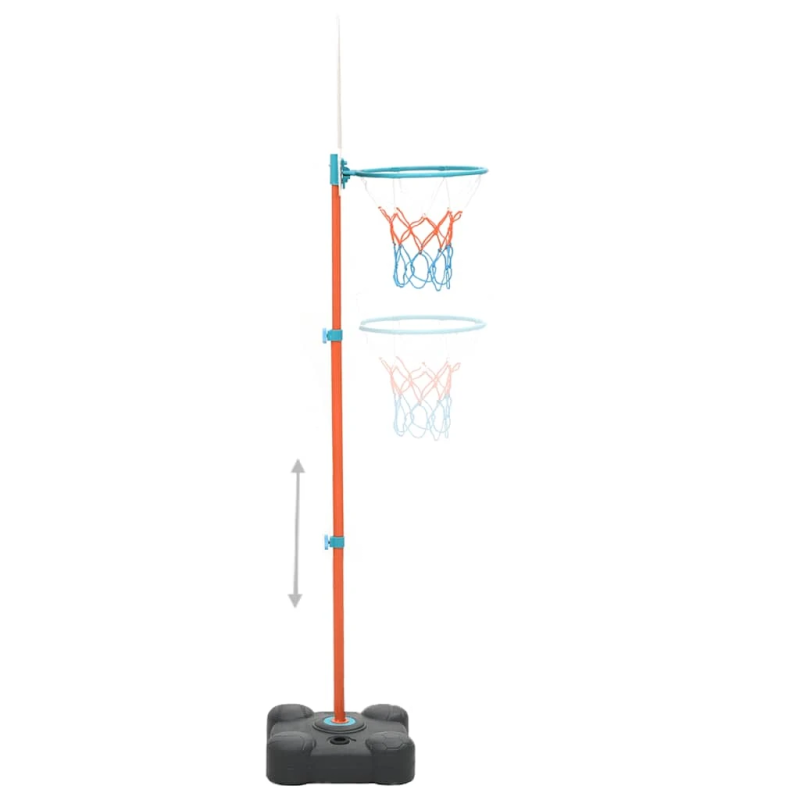 vidaXL basketbola komplekts, regulējams 109-141 cm, pārvietojams