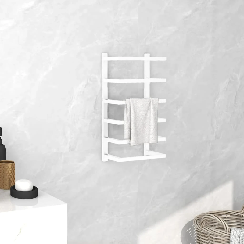 vidaXL dvieļu turētājs, balts, 24x12x48 cm, tērauds