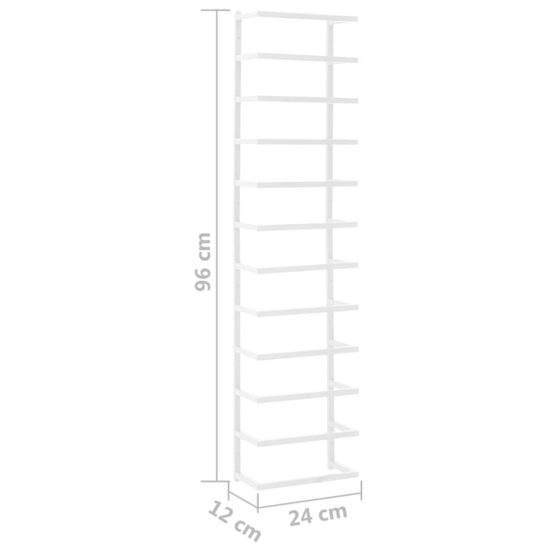 vidaXL dvieļu turētājs, balts, 24x12x96 cm, tērauds