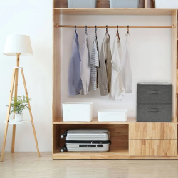 vidaXL uzglabāšanas kastes, 2 gab., 43x34x23 cm, audums, pelēkas