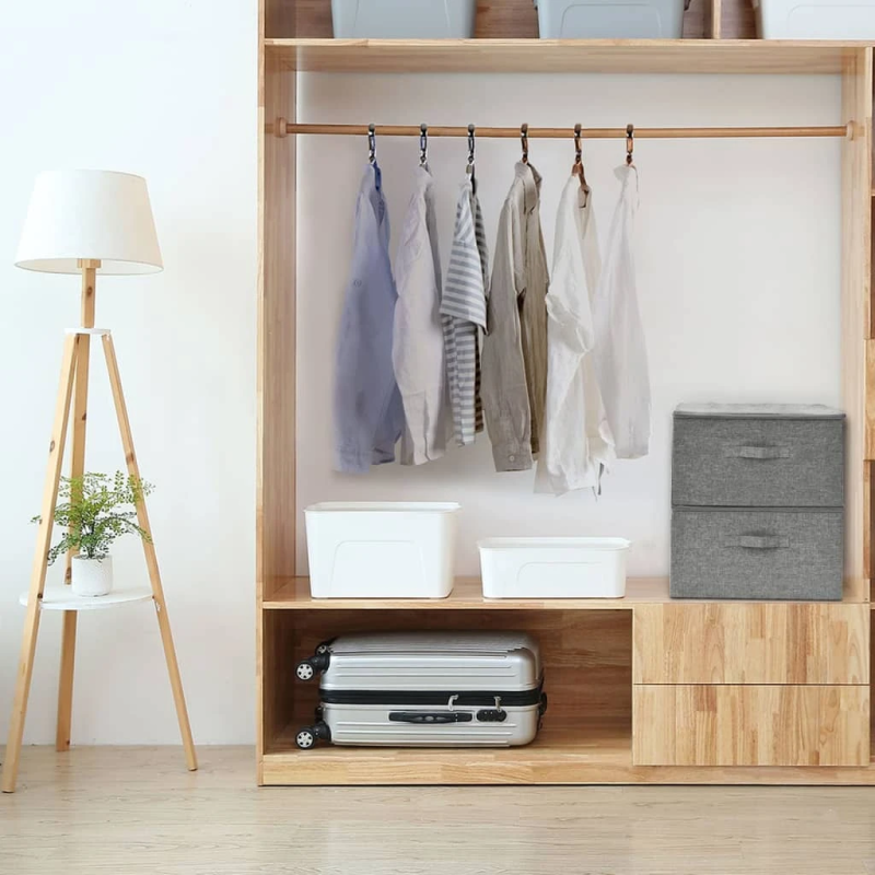 vidaXL uzglabāšanas kastes, 2 gab., 43x34x23 cm, audums, pelēkas