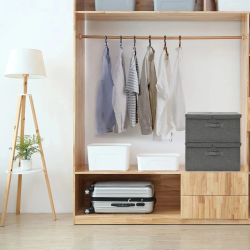 vidaXL uzglabāšanas kastes, 2 gab., 50x30x25 cm, antracītpelēks audums