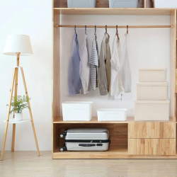 vidaXL uzglabāšanas kastes, 3 gab., audums, krēmkrāsas