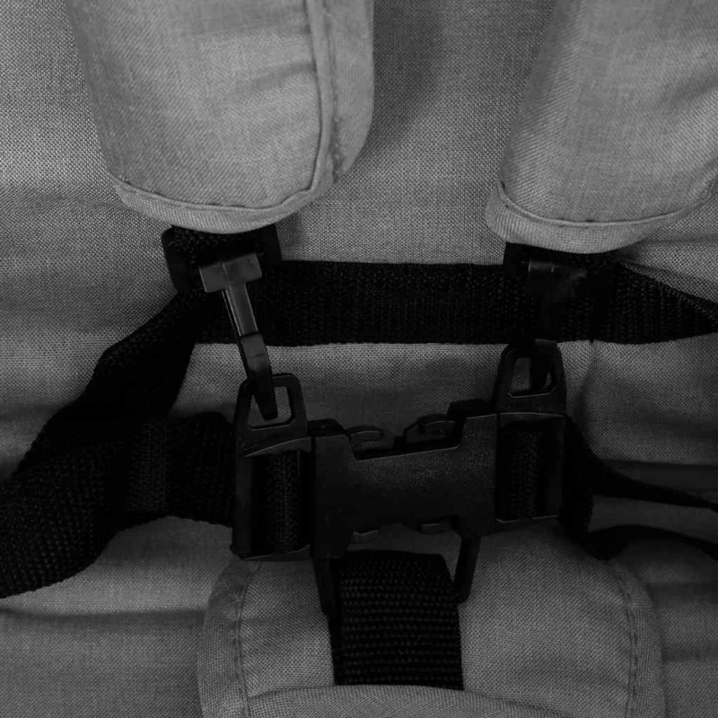 vidaXL dvīņu ratiņi, tērauds, gaiši pelēki