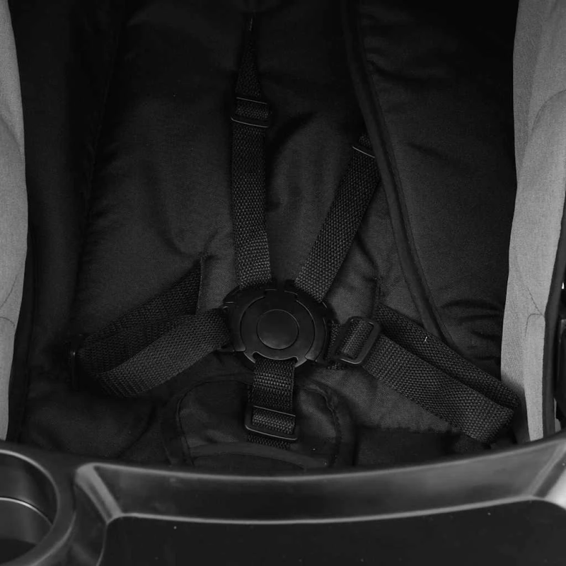 vidaXL trīs-vienā bērnu ratiņi, gaiši pelēki ar melnu, tērauds