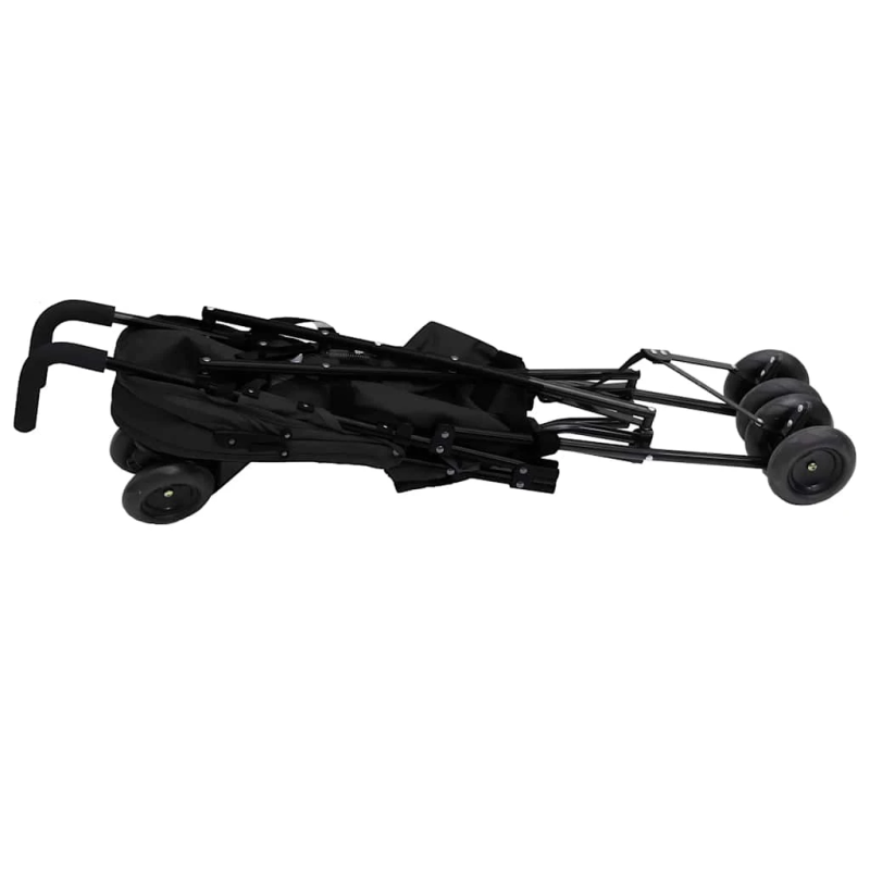 vidaXL bērnu ratiņi, antracītpelēki ar melnu, tērauds