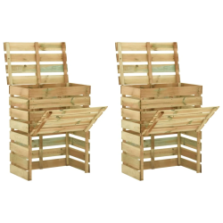 vidaXL dārza komposta kastes, 2 gab., 80x50x100 cm, priedes koks