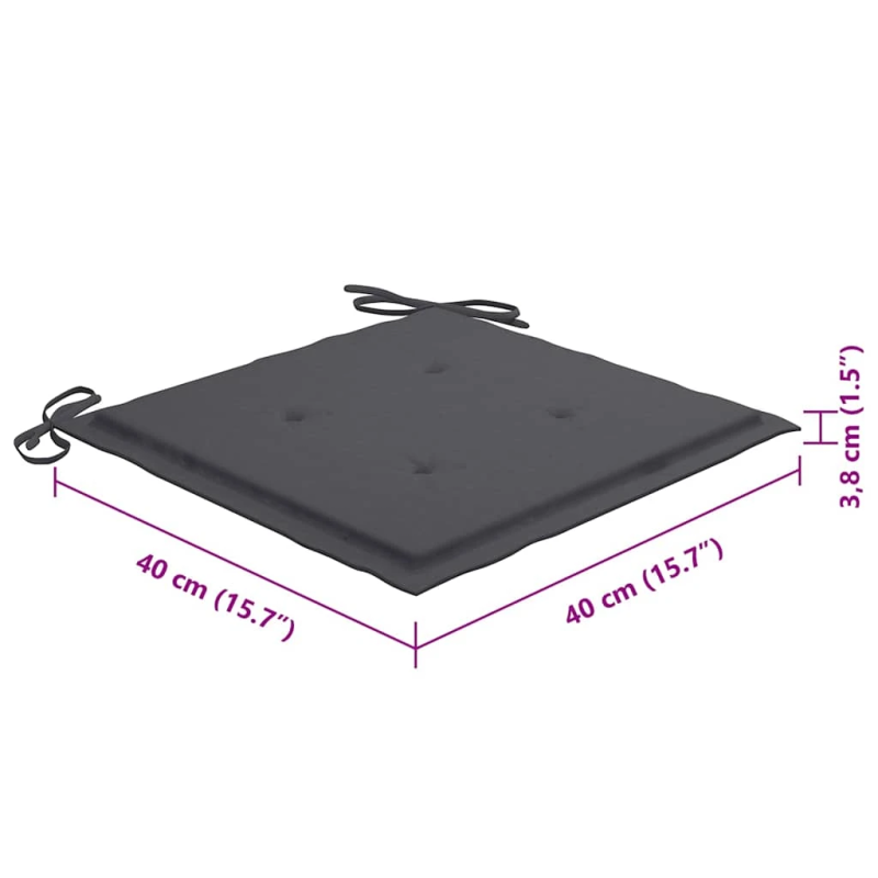 vidaXL saliekami āra krēsli ar matračiem, 8 gab., akācijas masīvkoks