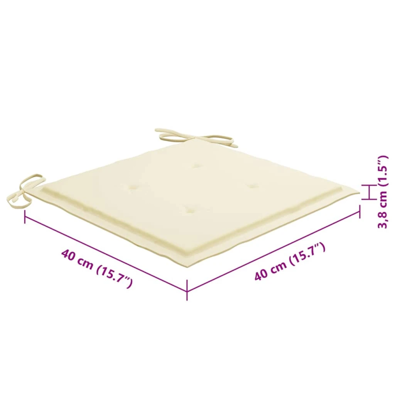 vidaXL saliekami āra krēsli ar matračiem, 8 gab., akācijas masīvkoks
