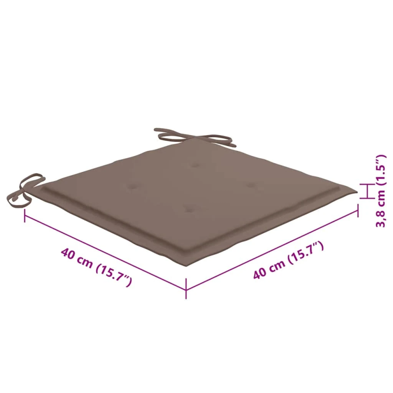 vidaXL saliekami āra krēsli ar matračiem, 8 gab., akācijas masīvkoks