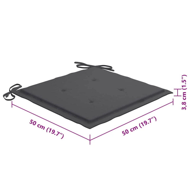 vidaXL saliekami āra krēsli ar matračiem, 8 gab., akācijas masīvkoks