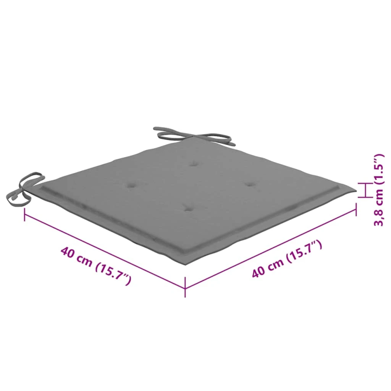 vidaXL saliekami āra krēsli ar matračiem, 8 gab., akācijas masīvkoks