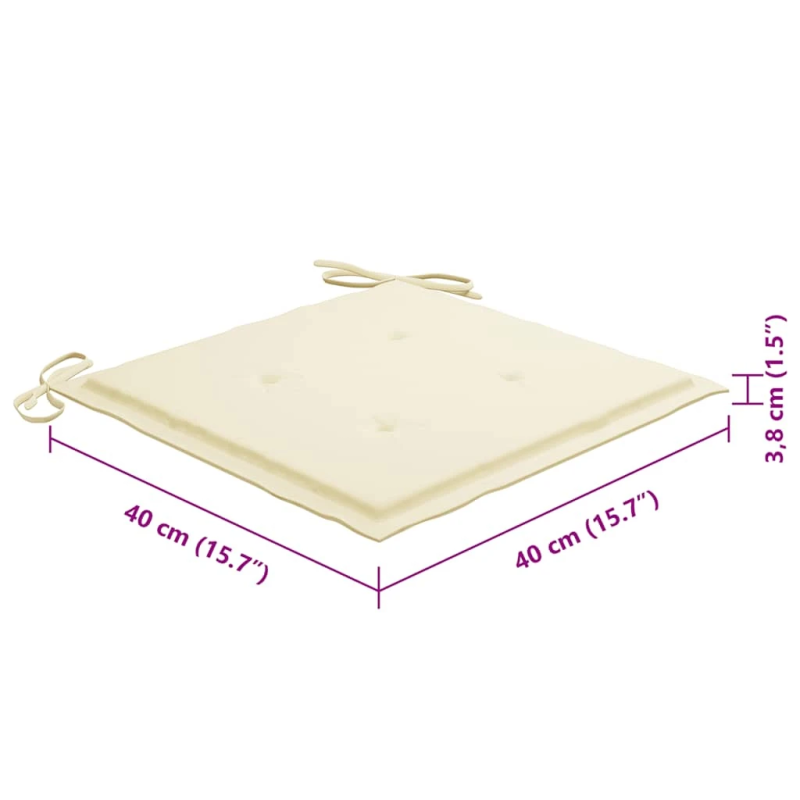 vidaXL saliekami āra krēsli ar matračiem, 8 gab., akācijas masīvkoks