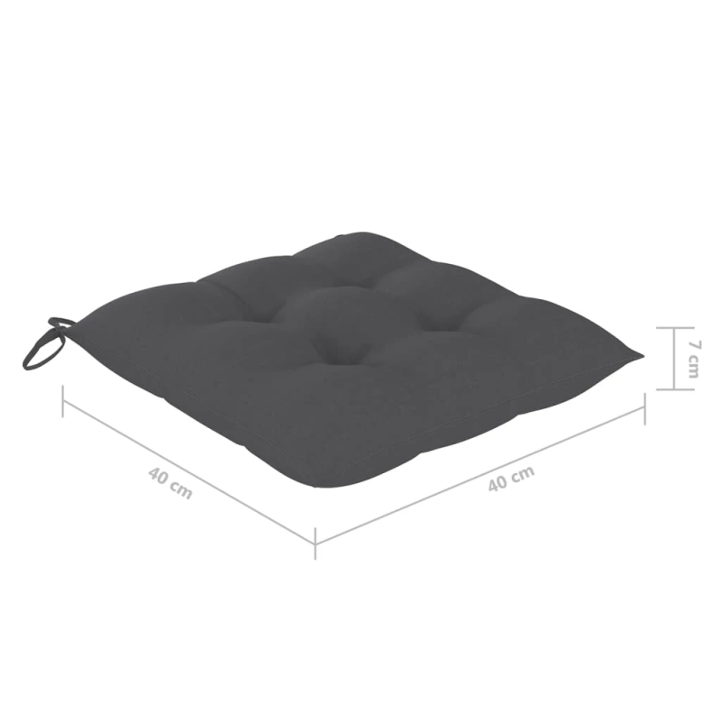 vidaXL saliekami āra krēsli ar matračiem, 8 gab., akācijas masīvkoks