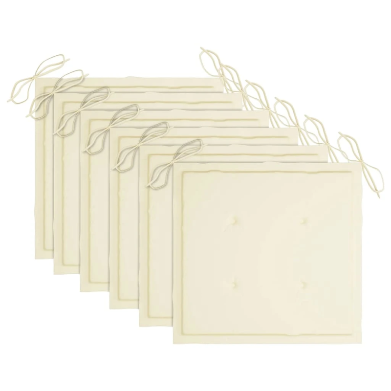 vidaXL dārza krēsli ar matračiem, 6 gab., akācijas masīvkoks