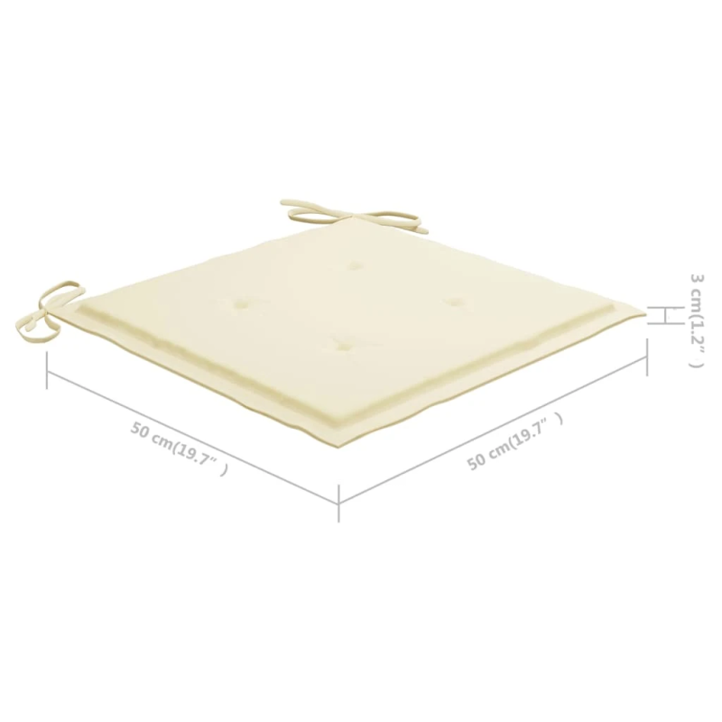 vidaXL dārza krēsli ar matračiem, 6 gab., akācijas masīvkoks