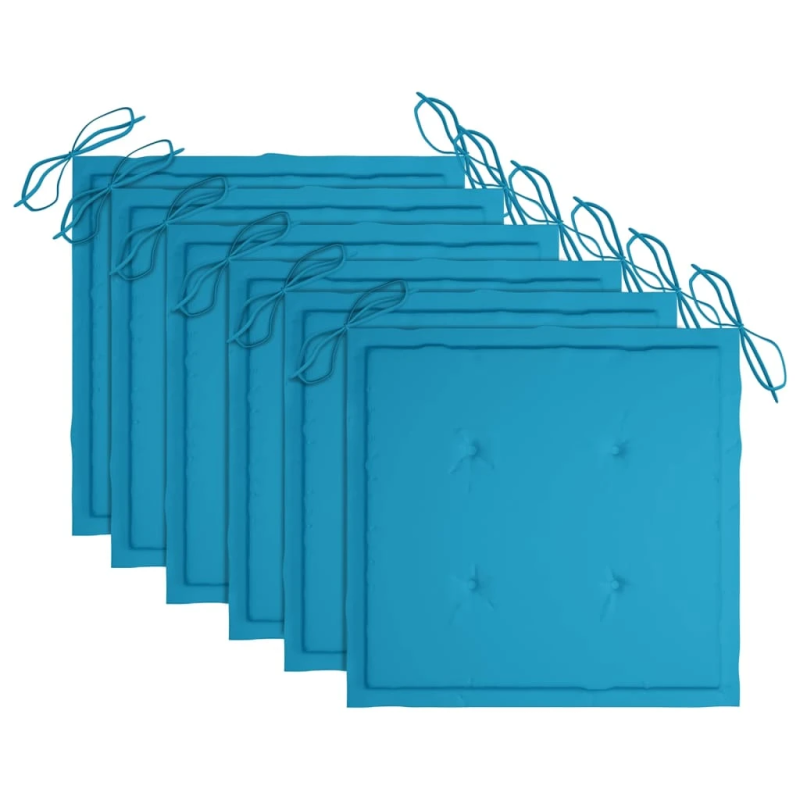 vidaXL dārza krēsli ar matračiem, 6 gab., akācijas masīvkoks