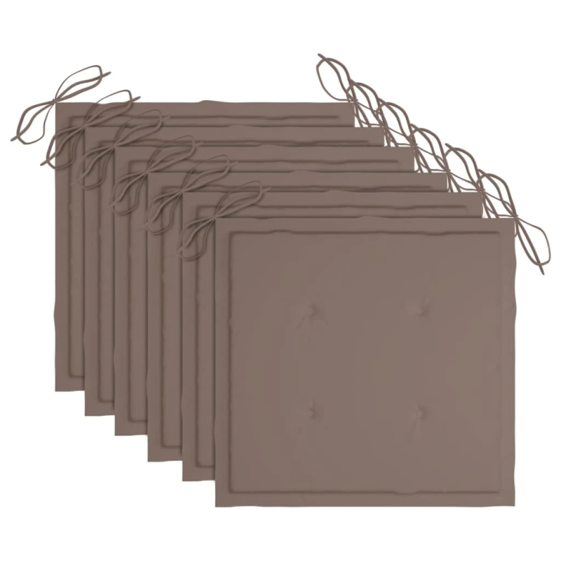 vidaXL dārza krēsli ar matračiem, 6 gab., akācijas masīvkoks