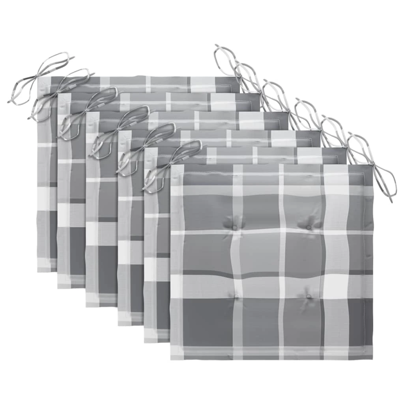 vidaXL dārza krēsli ar matračiem, 6 gab., akācijas masīvkoks