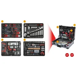 universal tool kit 1-4+1-2 127-pcs, KS Tools
