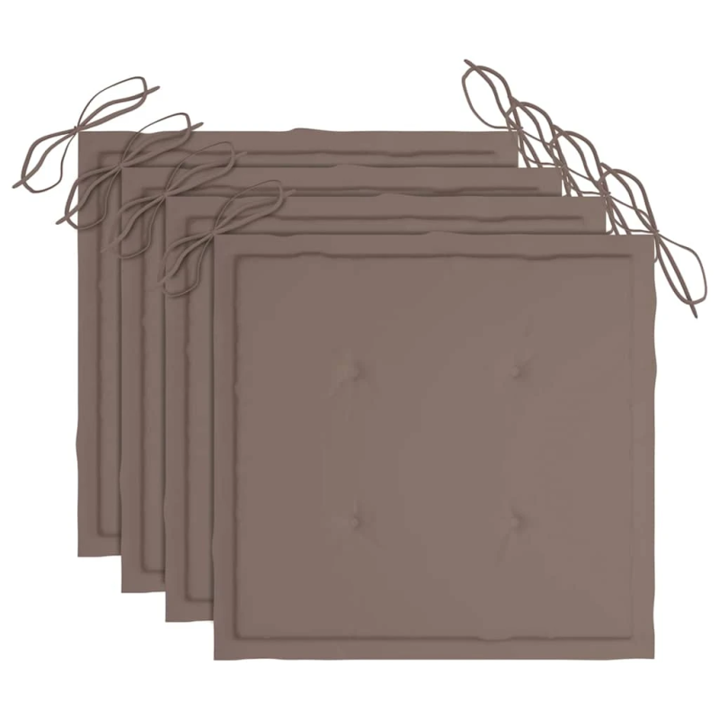 vidaXL dārza krēsli ar matračiem, 4 gab., akācijas masīvkoks