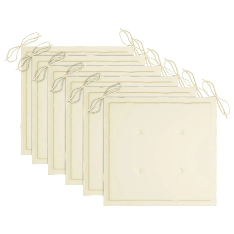 vidaXL dārza krēsli ar matračiem, 6 gab., akācijas masīvkoks