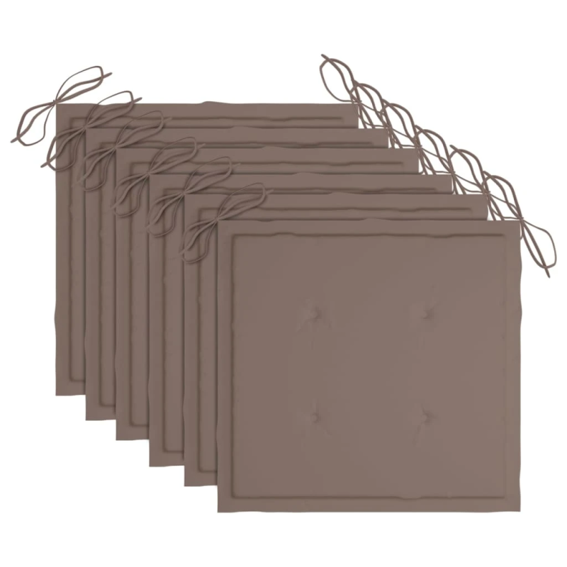 vidaXL dārza krēsli ar matračiem, 6 gab., akācijas masīvkoks