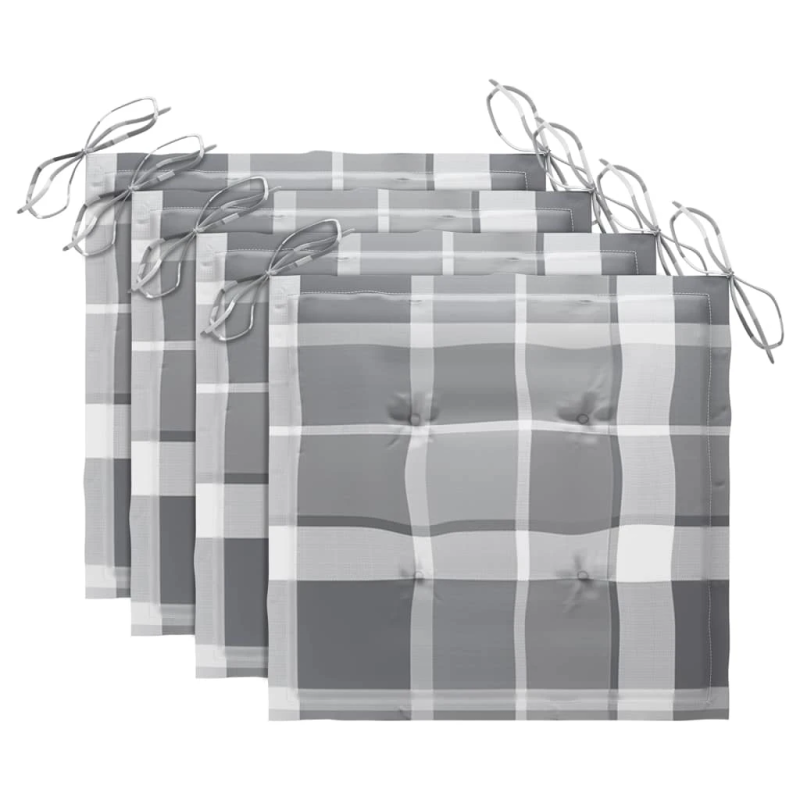 vidaXL dārza krēsli ar matračiem, 4 gab., masīvs tīkkoks