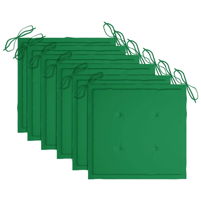 vidaXL dārza krēsli ar matračiem, 6 gab., masīvs tīkkoks