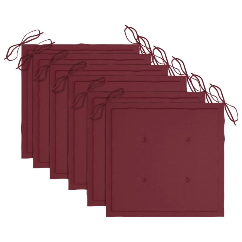 vidaXL dārza krēsli ar matračiem, 6 gab., masīvs tīkkoks