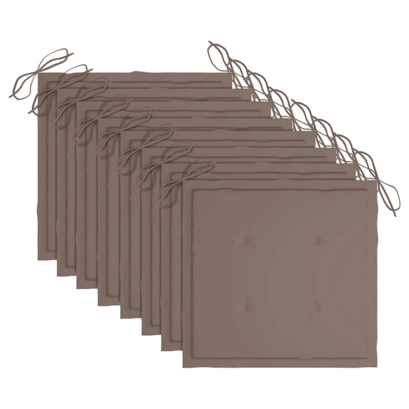 vidaXL dārza krēsli ar matračiem, 8 gab., masīvs tīkkoks