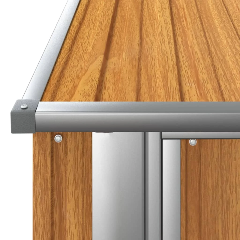 vidaXL dārza šķūnis, 180,5x97x209,5 cm, cinkots tērauds, koka imitācija