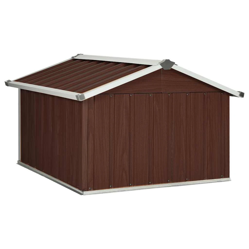 vidaXL robotizēta zāles pļāvēja novietne, 92x97x63 cm, brūna