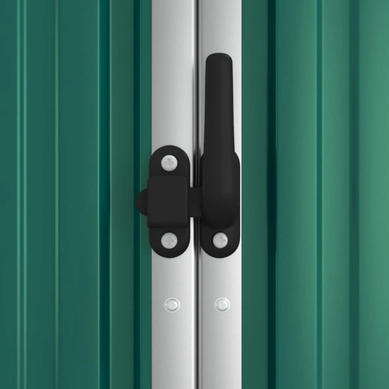 vidaXL dārza šķūnis, zaļš, 161x89x161 cm, cinkots tērauds