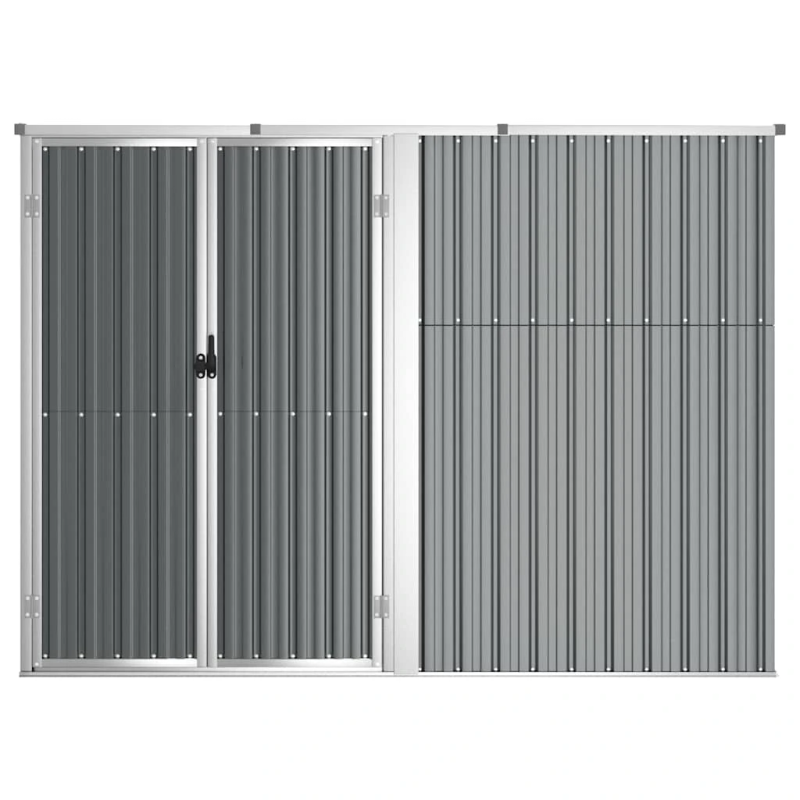 vidaXL dārza šķūnis, zaļš, 225x89x161 cm, cinkots tērauds