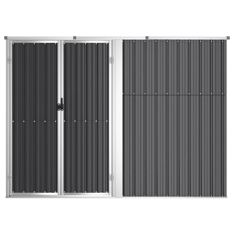 vidaXL dārza šķūnis, antracītpelēks, 225x89x161 cm, cinkots tērauds