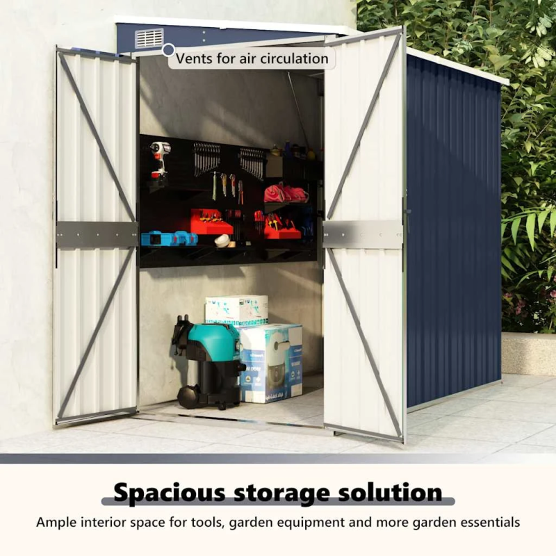 vidaXL dārza šķūnis, antracītpelēks, 118x194x178 cm, tērauds