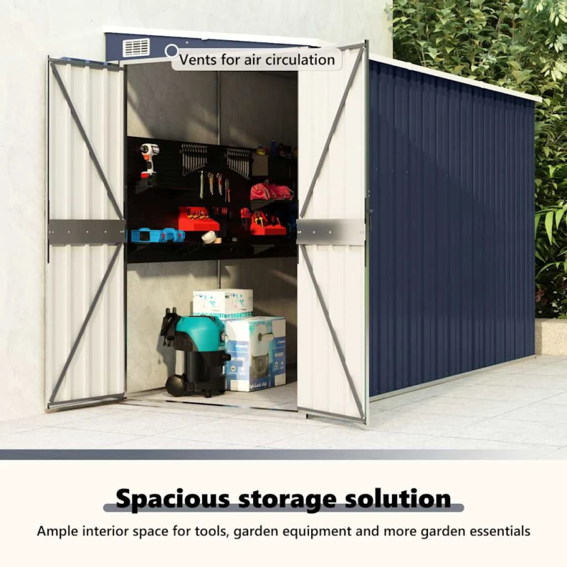 vidaXL dārza šķūnis, antracītpelēks, 118x288x178 cm, tērauds